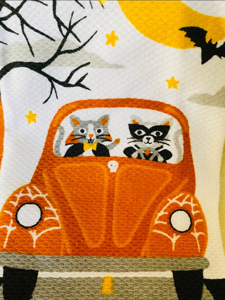 Halloween Cats in Costume in VW Bug Towel Set