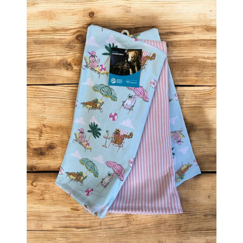 Kittens by the Pool 3 piece Kitchen Towel Set
