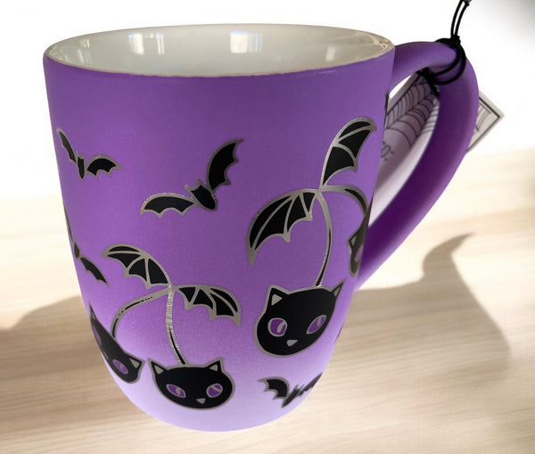 Purple & Black Cat Bat Coffee Mug