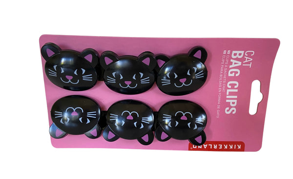 Black Cat Faces Chip Clip Set