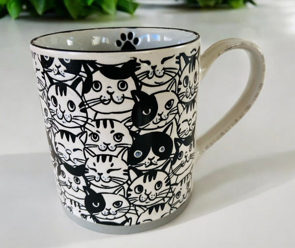 Black Clowder of Cats Coffee Mug