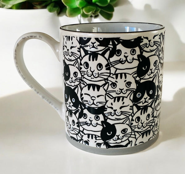 Black Clowder of Cats Coffee Mug