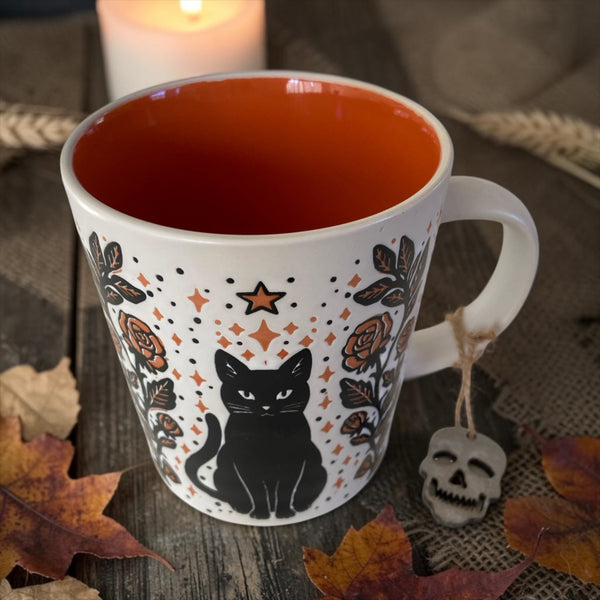 Black Cat & Magic Roses Mug