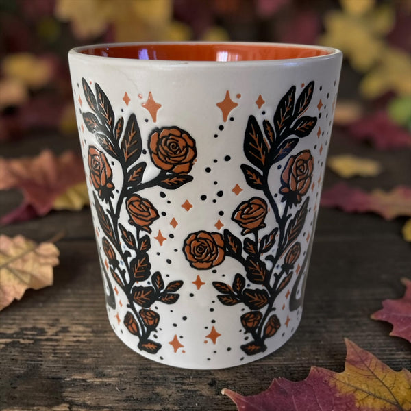 Black Cat & Magic Roses Mug