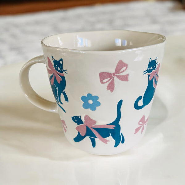 Pink Bows & Blue Cats 16oz Coffee Mug