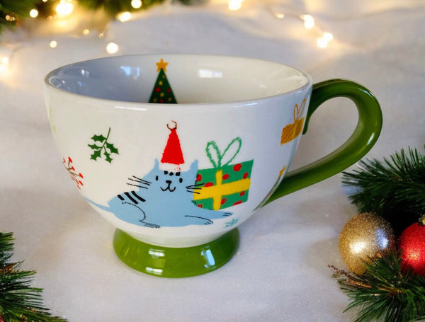 Christmas Tree Fun Cats 18 oz Mug