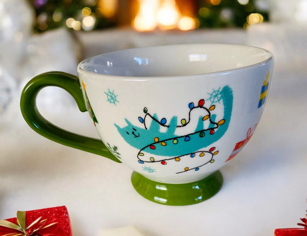 Christmas Tree Fun Cats 18 oz Mug