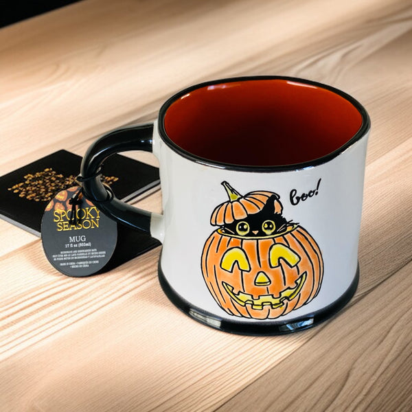 Boo Cat & Pumpkin Coffee Mug