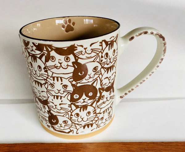 Brown Clowder of Cats Coffee Mug