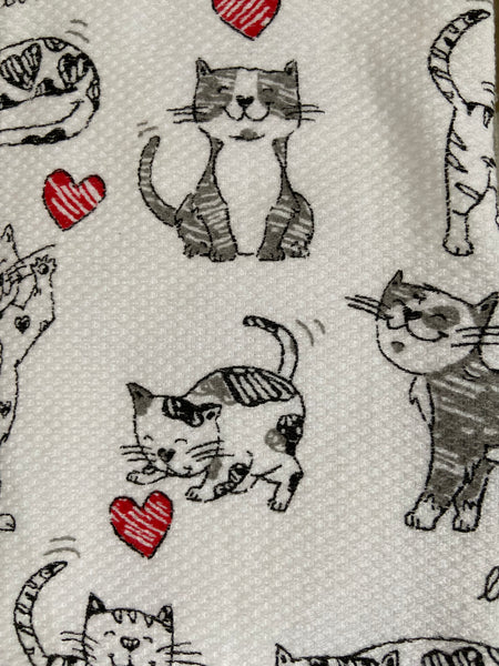 Black & White Love Cats 3 Kitchen Towel Set