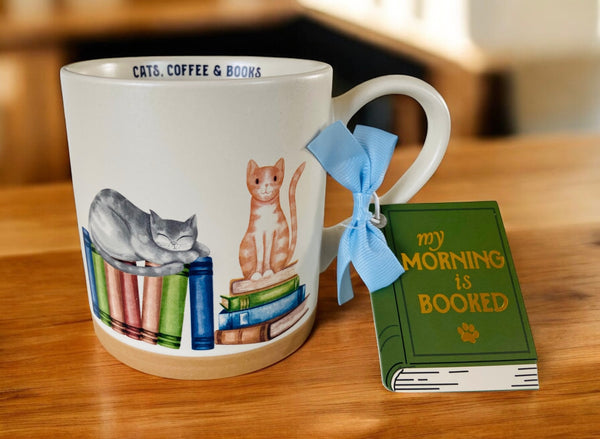 Cats Coffee & Books Mug