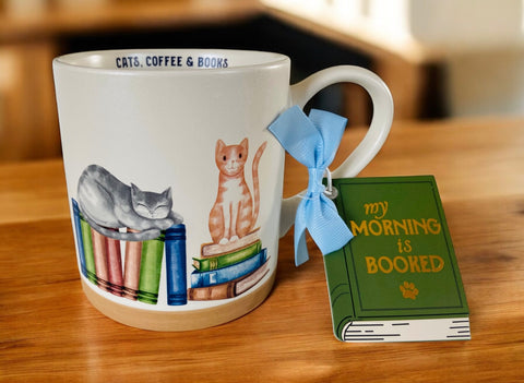 Cats Coffee & Books Mug