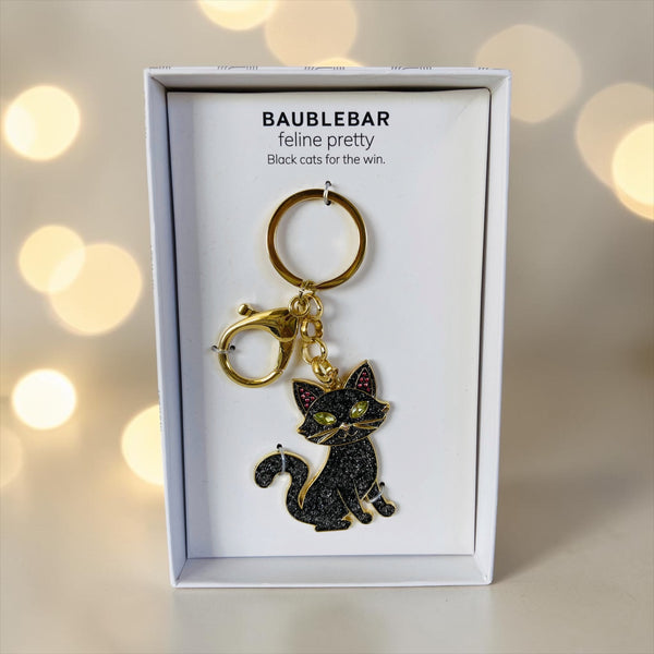 Retro Style Black Cat Keychain