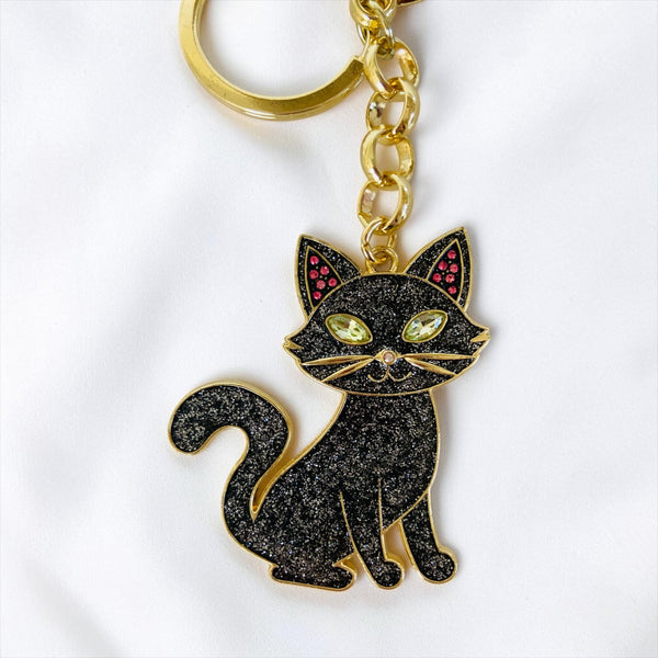 Retro Style Black Cat Keychain