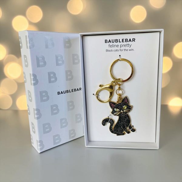 Retro Style Black Cat Keychain