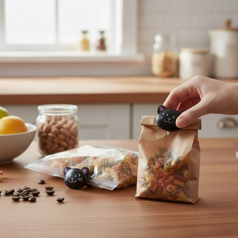 Black Cat Faces Chip Clip Set