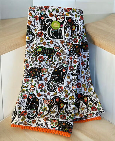 Dia de Los Muertos Sugar Skull Cat Towel Set