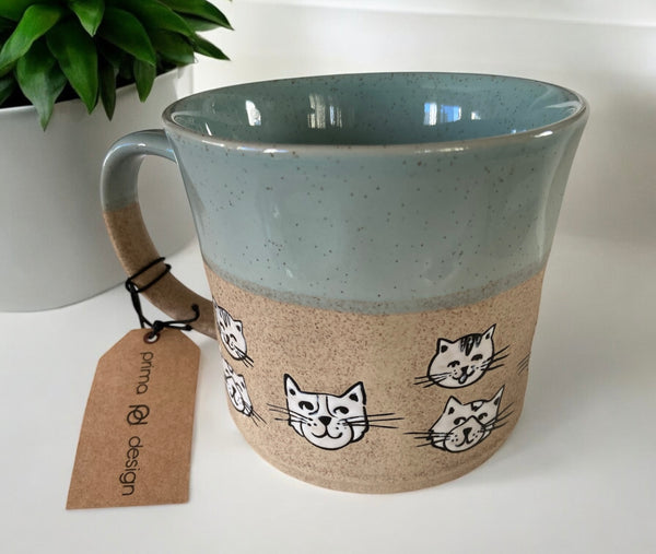 Blue & Brown Earthy Cats Coffee Mug