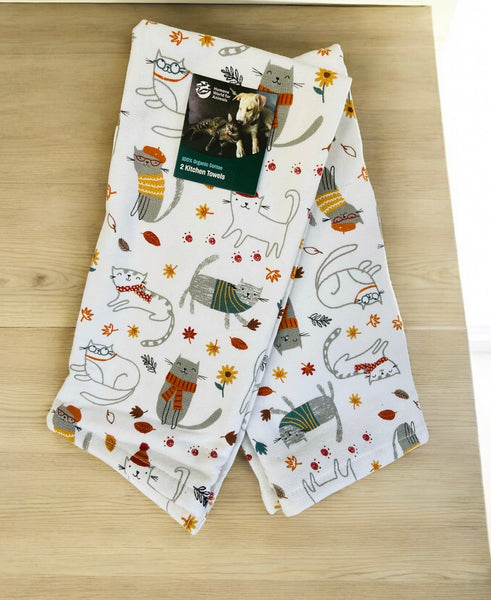 Sweet Autumn Cats Kitchen Towel Set