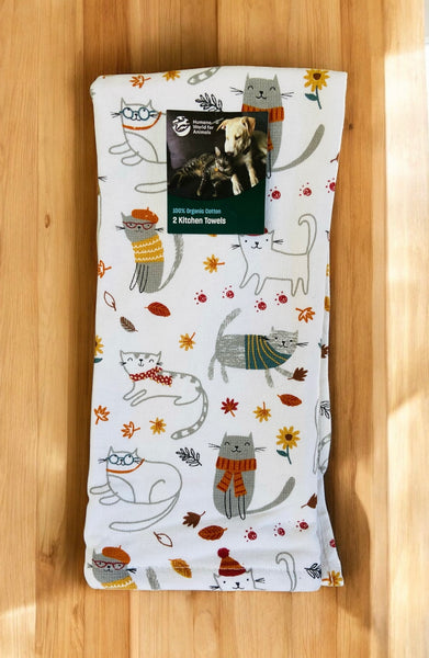 Sweet Autumn Cats Kitchen Towel Set