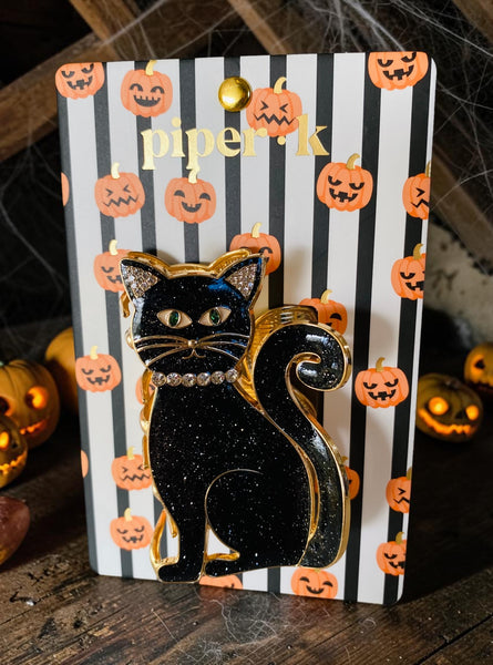 Elegant Black Cat Hair Clip