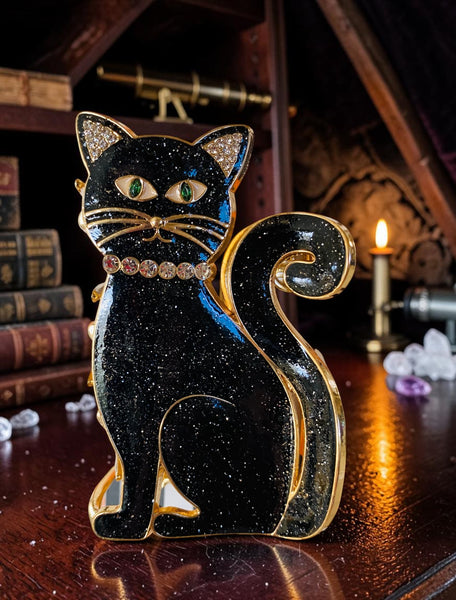 Elegant Black Cat Hair Clip