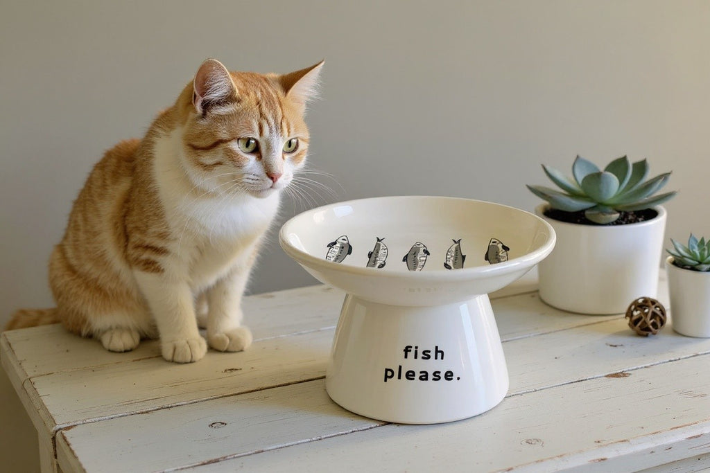 Whisker Friendly "Fish Please" Cat Food Dish