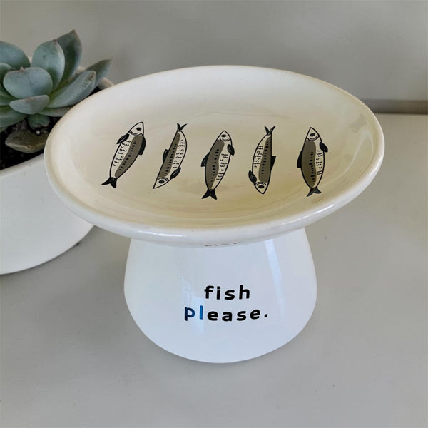 Whisker Friendly "Fish Please" Cat Food Dish