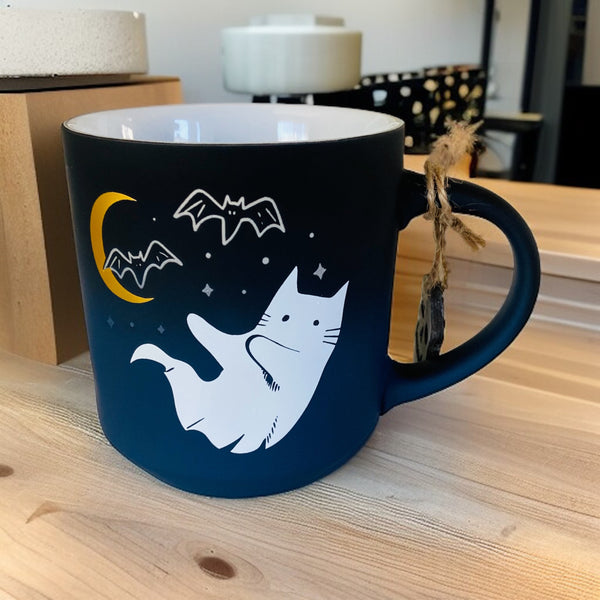 Ethereal Ghost Cat Coffee Mug