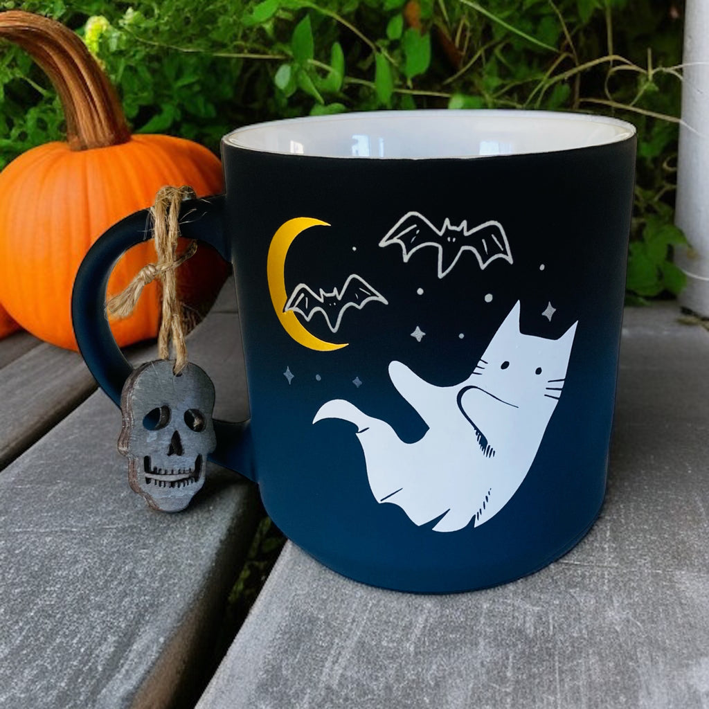 Ethereal Ghost Cat Coffee Mug