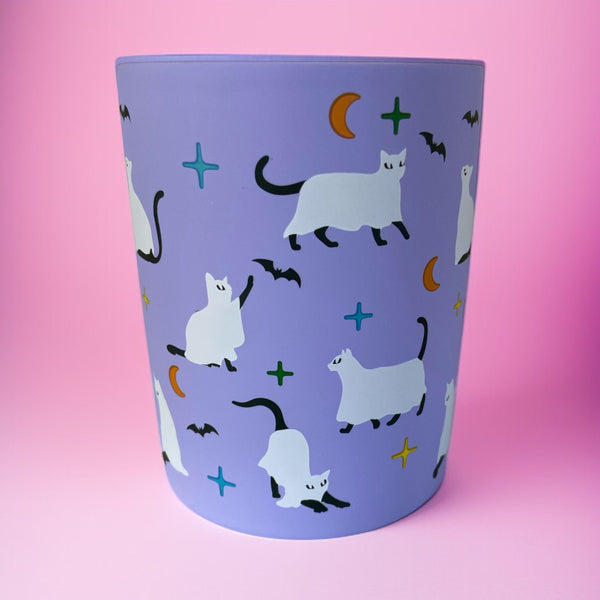 Playful Purple Ghost Cat Mug