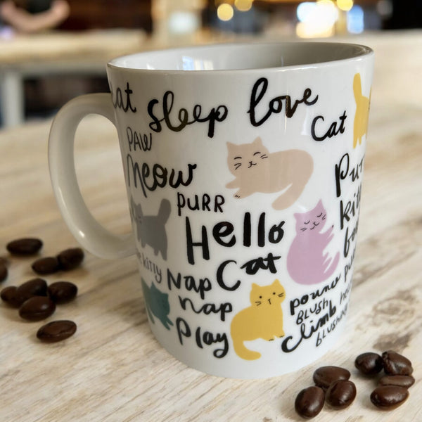 Hello Cats Multi Color 16oz Coffee Mug