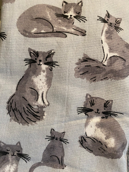 Sweet Grey Cats 3 Piece Kitchen Towel Set