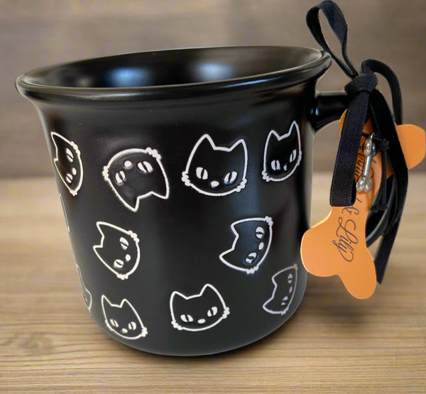 Multitude of Black Cat Faces 16oz Coffee Mug