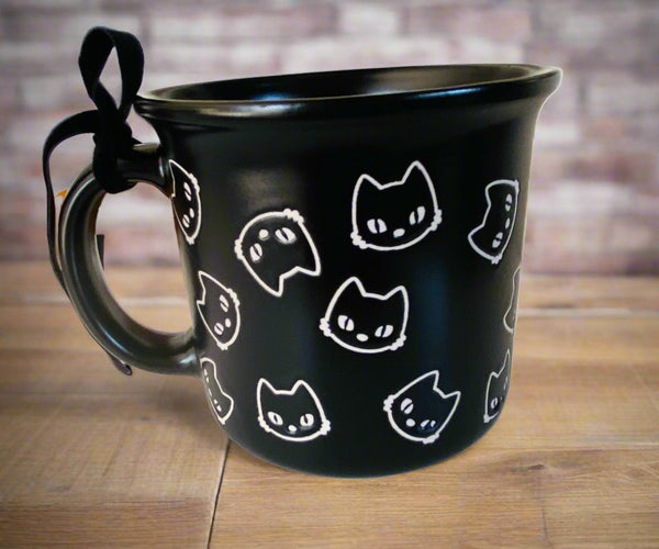 Multitude of Black Cat Faces 16oz Coffee Mug