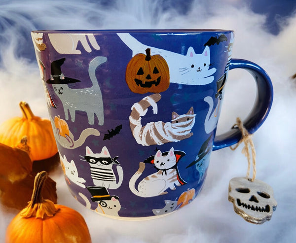 Purple Halloween Costume Cats Coffee Mug