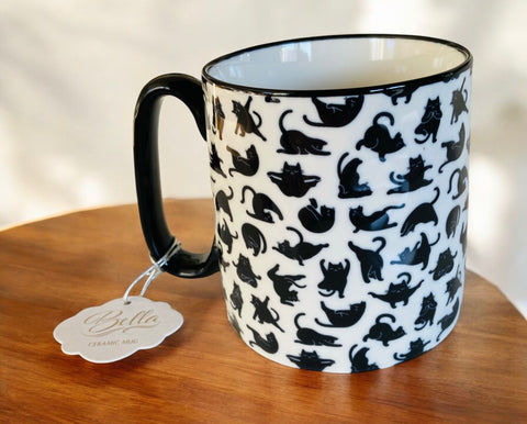 Namaste Yoga Black Cats Coffee Mug