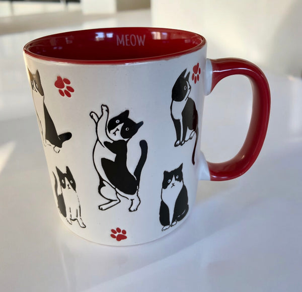 Playful Red Tuxedo Cat Coffee Mug