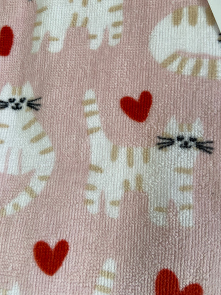 Orange Cream Tabby Cats & Hearts Kitchen Towel Set