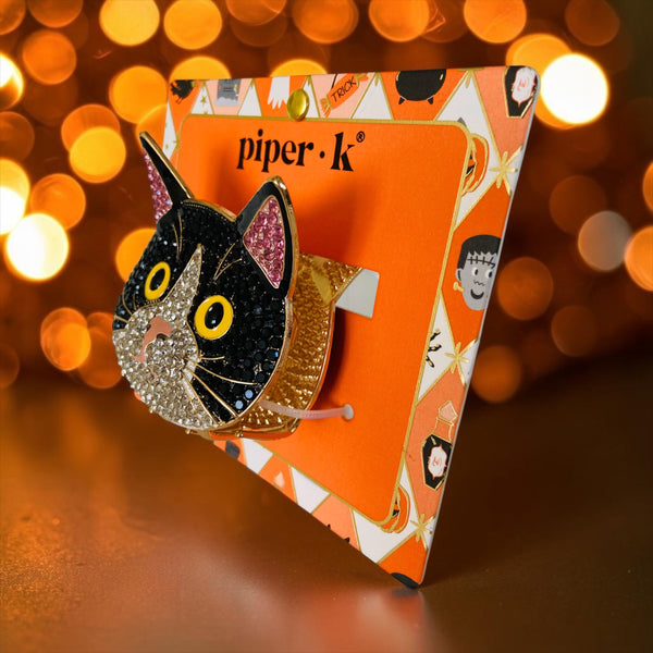 Stunning Black & White Tuxedo Cat Hair Clip