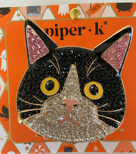 Stunning Black & White Tuxedo Cat Hair Clip
