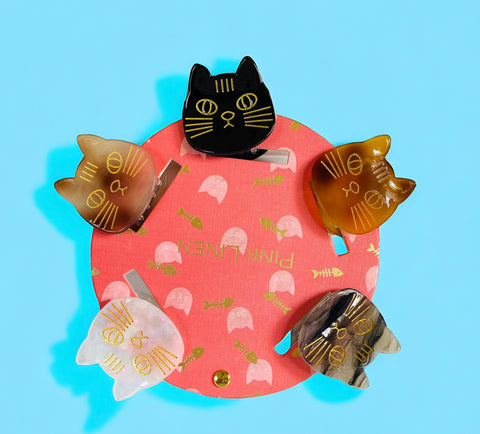 Cat Faces Hair Clips-Set of 5