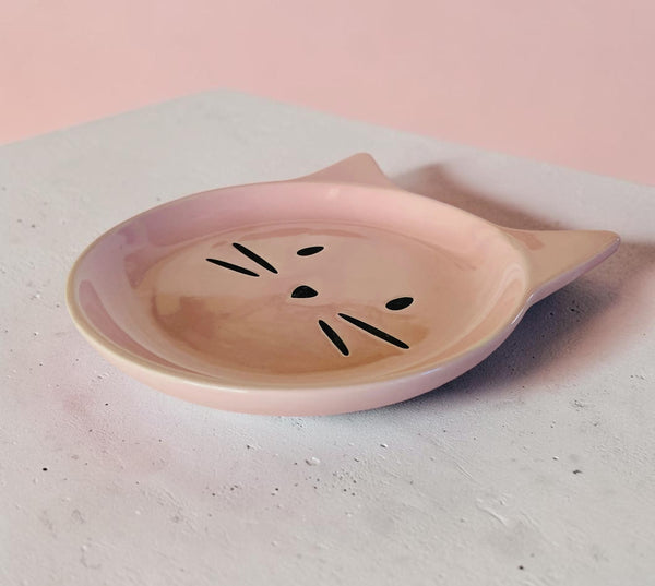 Pink Cat & Whiskers Dish