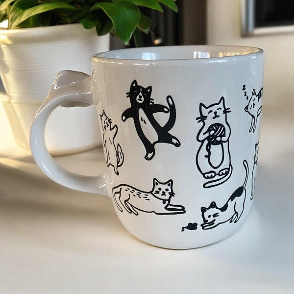 Playful Black & White Cats Coffee Mug