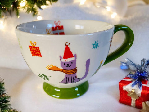 Christmas Presents Fun Cats 18 oz Mug