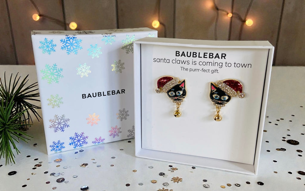 Christmas Santa Cat Earrings