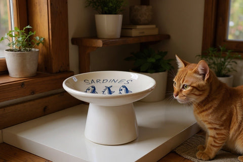 Whisker Friendly White & Blue Sardine Dish