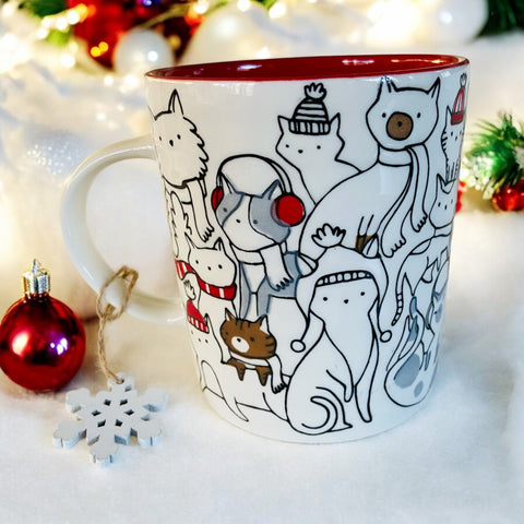 Festive Winter Cats 18oz Mug