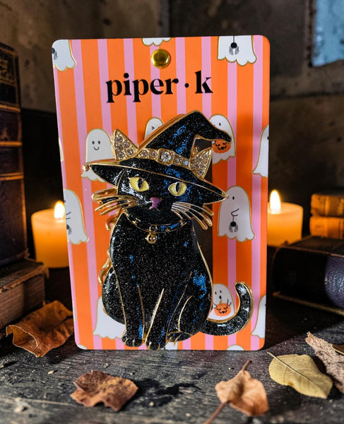 Magical Witch Black Cat Hair Clip