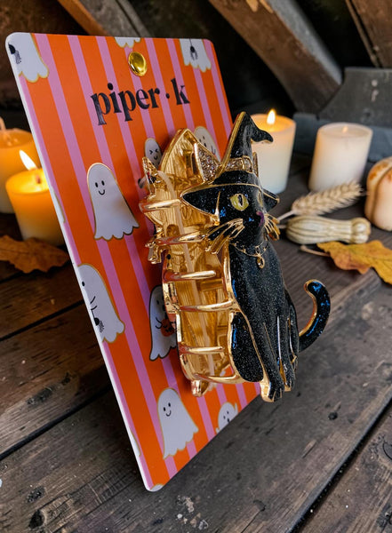 Magical Witch Black Cat Hair Clip